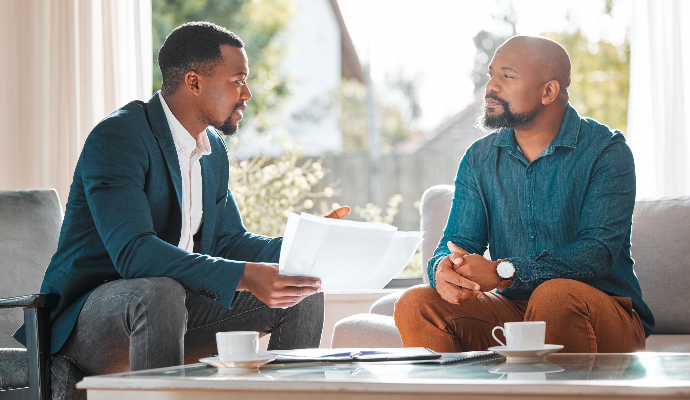 Man meeting with financial advisor